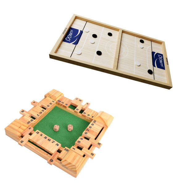 Clapjoy Tabletop Board Games Combo – Slingo & Shut the Box | Fun Family Game for Kids & Adults
