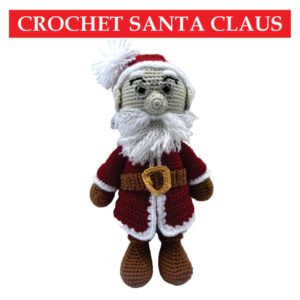 Crochet Santa Claus Handmade Christmas Decorations - Santa Claus Figurine - 15 cm  (Multicolor)