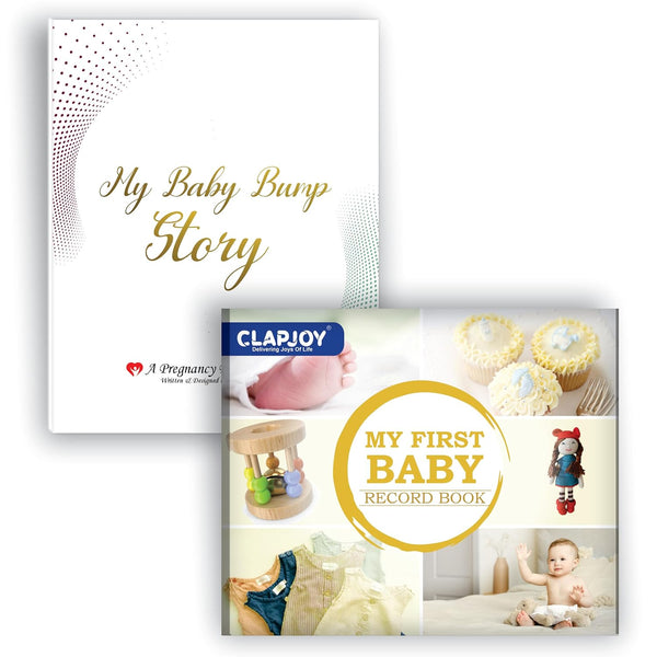 Clapjoy Pregnancy Journal & Baby Record Book Combo – Memory Keepsake for Moms & Newborns