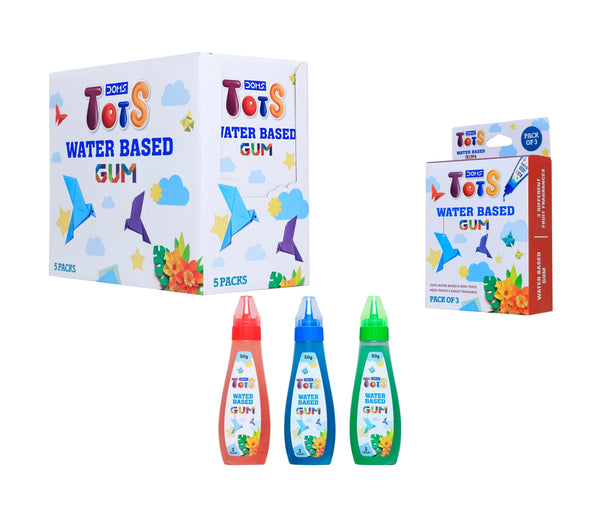 Doms Tots Water-Based Glue – Pack of 3 (50g Each) for kids ages 2-5 years