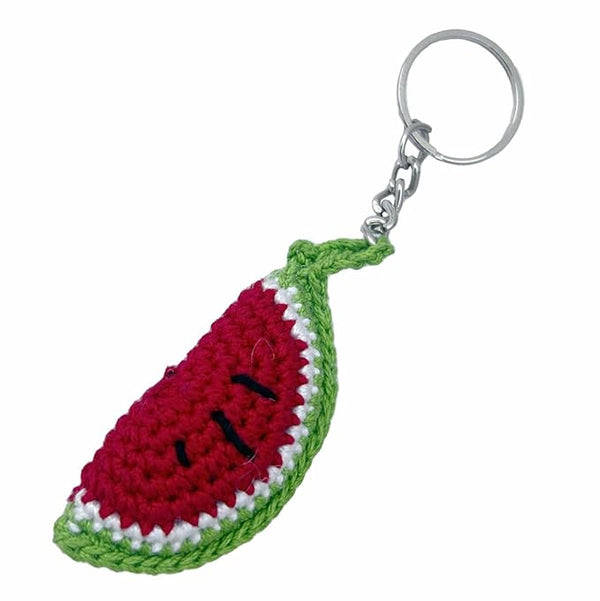 Handmade Watermelon Crochet Key Ring – Stylish & Durable Keychain Accessory