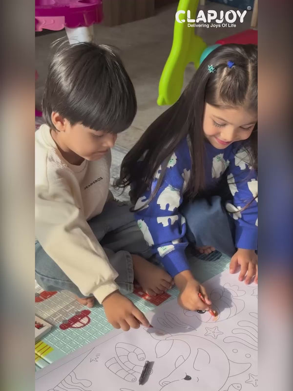 Reusable Doodle Art Roll – Jungle Theme (2 meters) for kids of Ages 3+ years