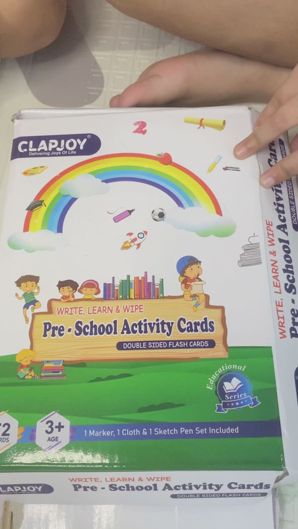ClapJoy Pre School Reusable Double Sided Activity Flash Cards for Kids of Ages 2+ Years