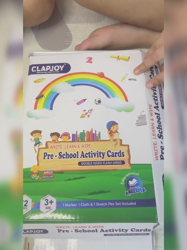 ClapJoy Pre School Reusable Double Sided Activity Flash Cards for Kids of Ages 2+ Years