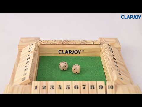 Clapjoy Shut The Box Wooden Dice Game for Kids & Adults | Educational Math Learning Toy for Ages 5+ years