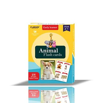 Clapjoy Reusable Doublesided Animal Flash Cards for Kids (2-6 years )